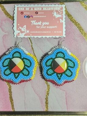 Medicine Wheel Turtle Island Earrings